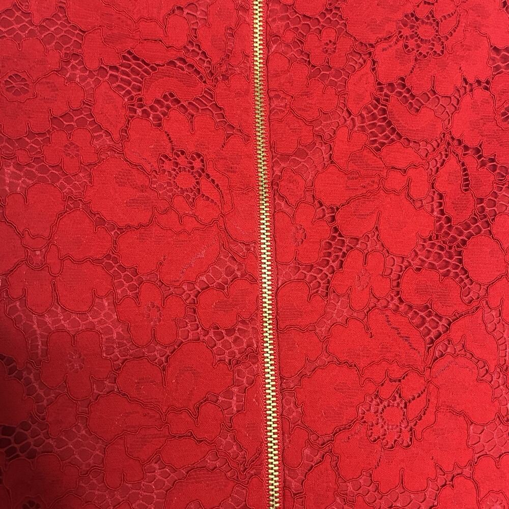 Ted Baker Red Lace Scalloped Hem Dress 3 (M) - Picture 10 of 11